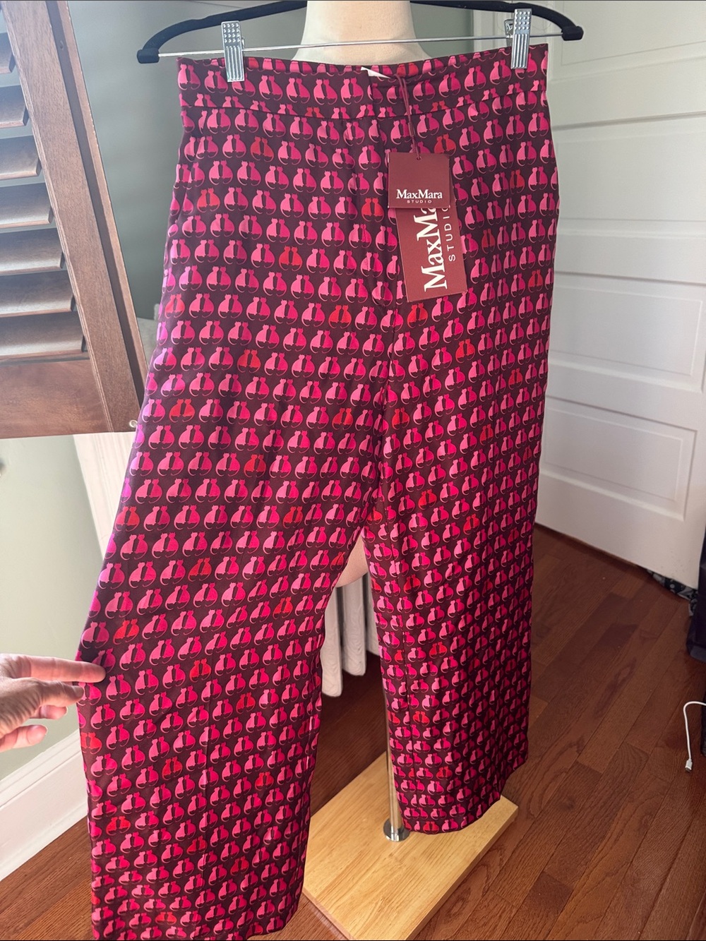 MaxMara Girls Fuchsia and Magenta Patterned Wide-Leg Pants